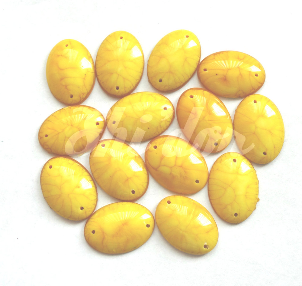 50 Pieces - Oval Cabochon 18 x 25 mm Yellow image
