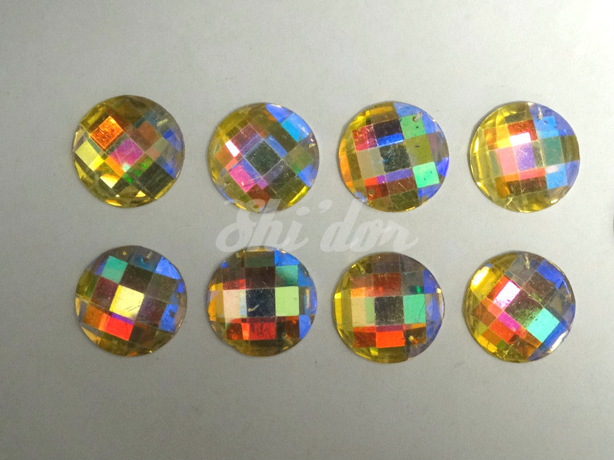 100 Pieces - 24 mm Round Stone AB Finish Clear image