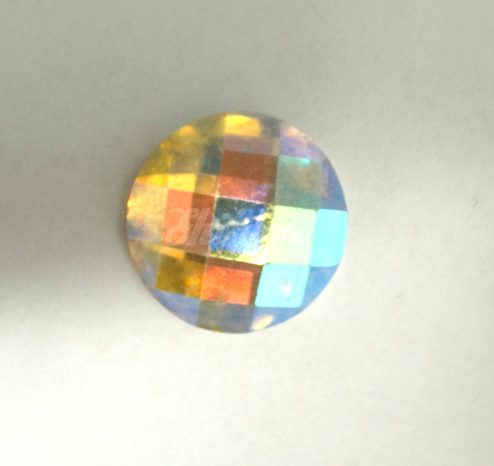 100 Pieces - 24 mm Round Stone AB Finish Clear