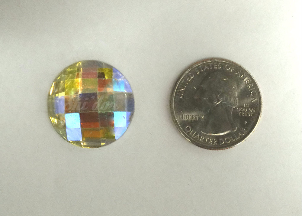 100 Pieces - 24 mm Round Stone AB Finish Clear image
