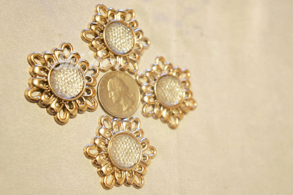 20 Pieces S885 Rhinestone Embellishments Gold image