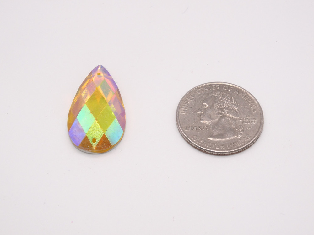50 Pieces - 16 x 30 mm Tear Drop Stone AB Finish Yellow image