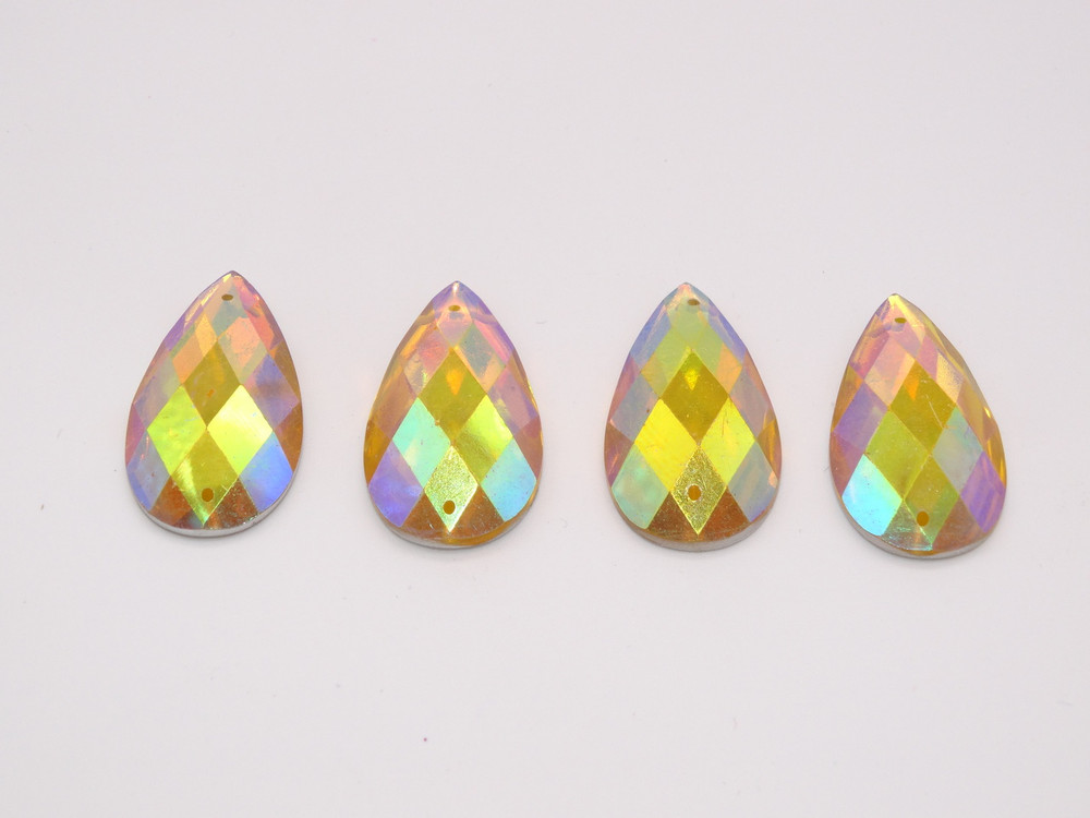50 Pieces - 16 x 30 mm Tear Drop Stone AB Finish Yellow image