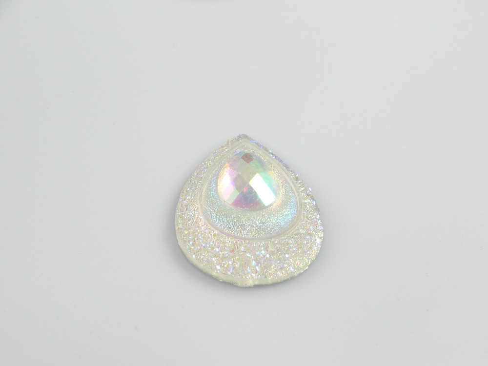 10 Pieces - 30 x 40 mm Peacock Tear Drop Stone Crystal AB image