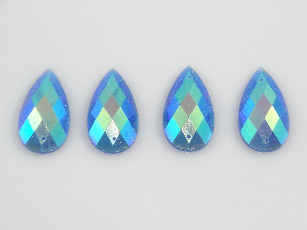 50 Pieces - 16 x 30 mm Tear Drop Stone Royal Blue  AB image