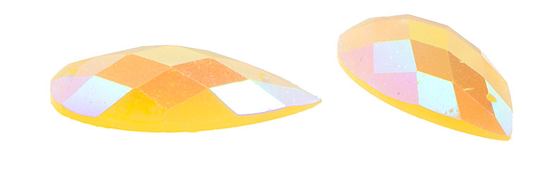 10 Pieces - 16 x 30 mm Tear Drop Stone Yellow Glitter AB image
