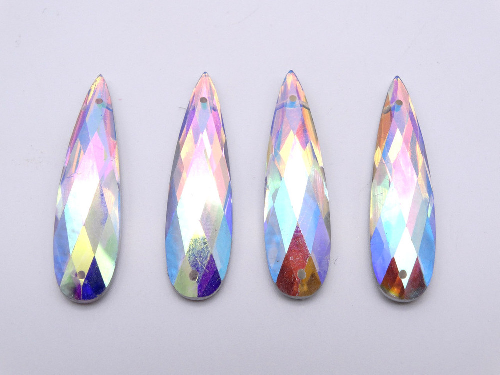 50 Pieces - 9 x 36 mm Tear Drop Stone AB Finish Clear  image