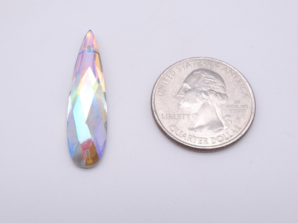 50 Pieces - 9 x 36 mm Tear Drop Stone AB Finish Clear  image
