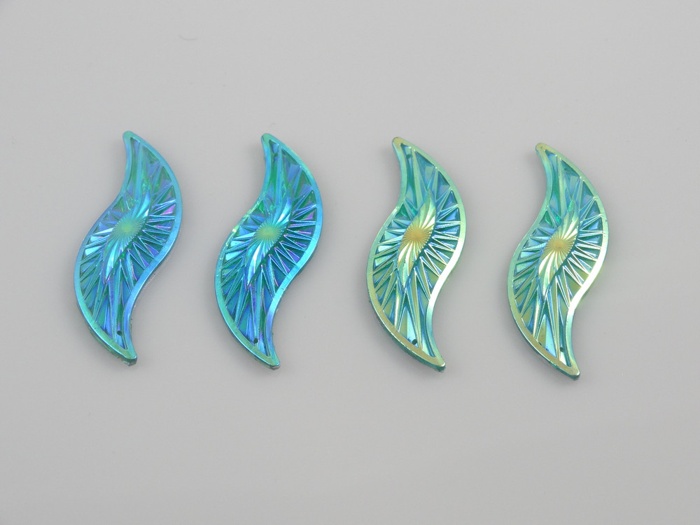 10 Pieces - 14 x 48 mm Silhouette Stone Green AB	 image