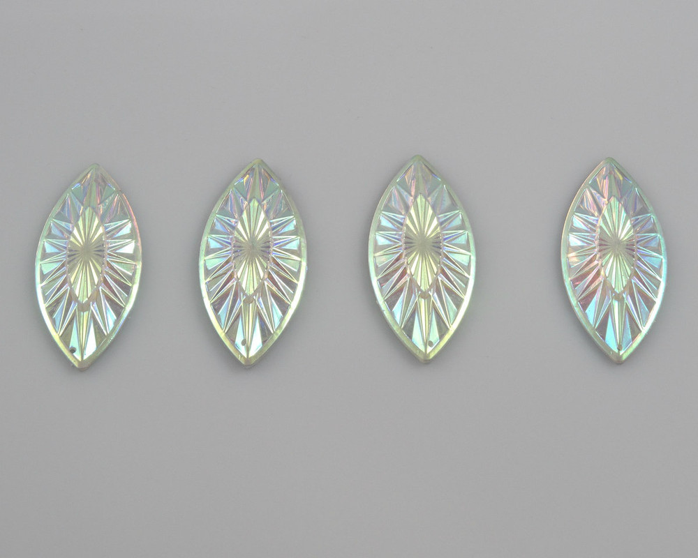 10 Pieces - 14 x 48 mm Navette Stone Crystal AB	 image