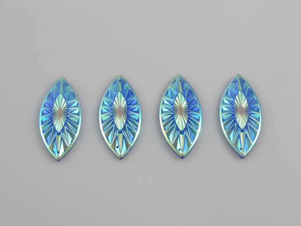 10 Pieces - 14 x 48 mm Navette Stone Royal Blue AB	 image