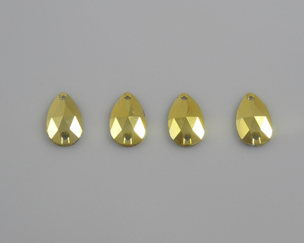 50 Pieces - 10.5 x 18 mm Tear Drop Metallic Stone - Gold image