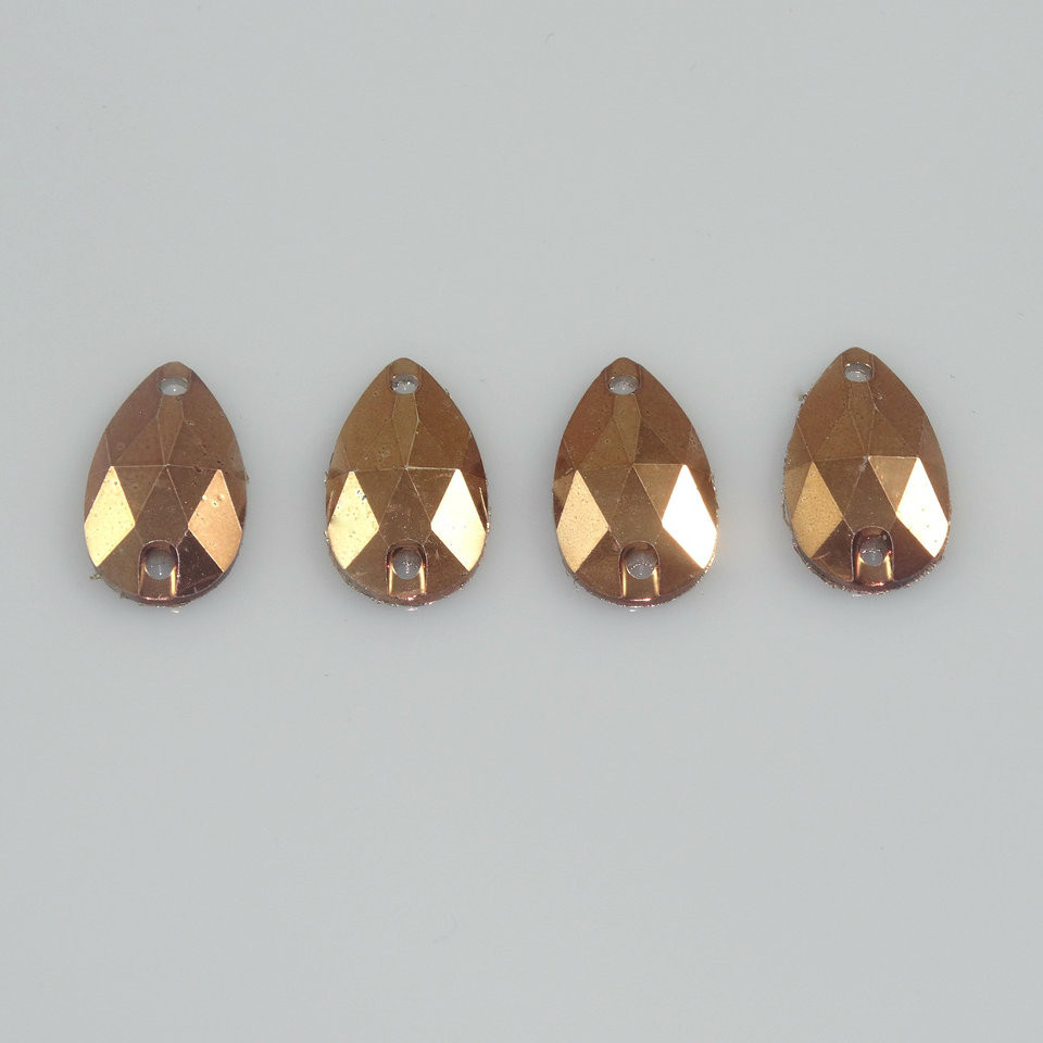 50 Pieces - 10.5 x 18 mm Tear Drop Metallic Stone - Copper image
