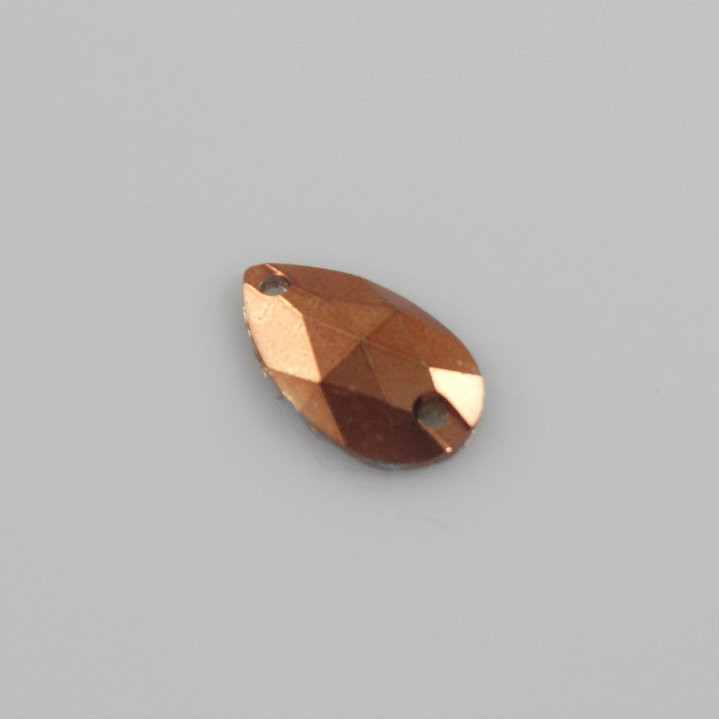 50 Pieces - 10.5 x 18 mm Tear Drop Metallic Stone - Copper image