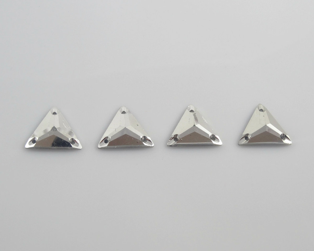 50 Pieces - 22 mm Triangle Metallic Stone - Silver image