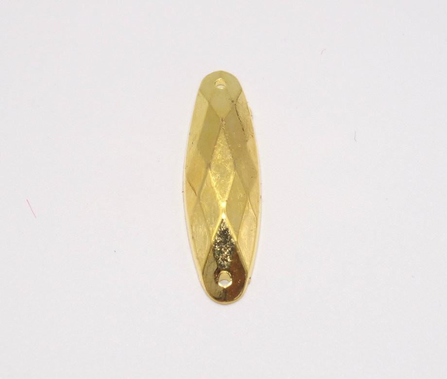 50 Pieces - 8 x 28 mm Oval Stone - Gold