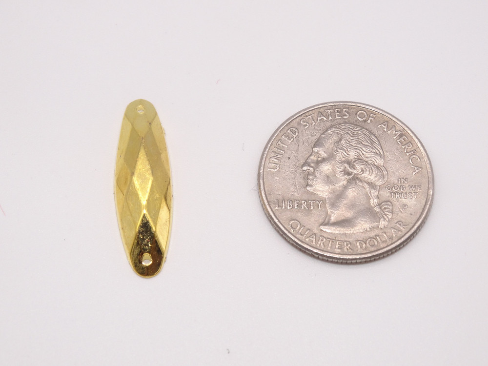 50 Pieces - 8 x 28 mm Oval Stone - Gold image