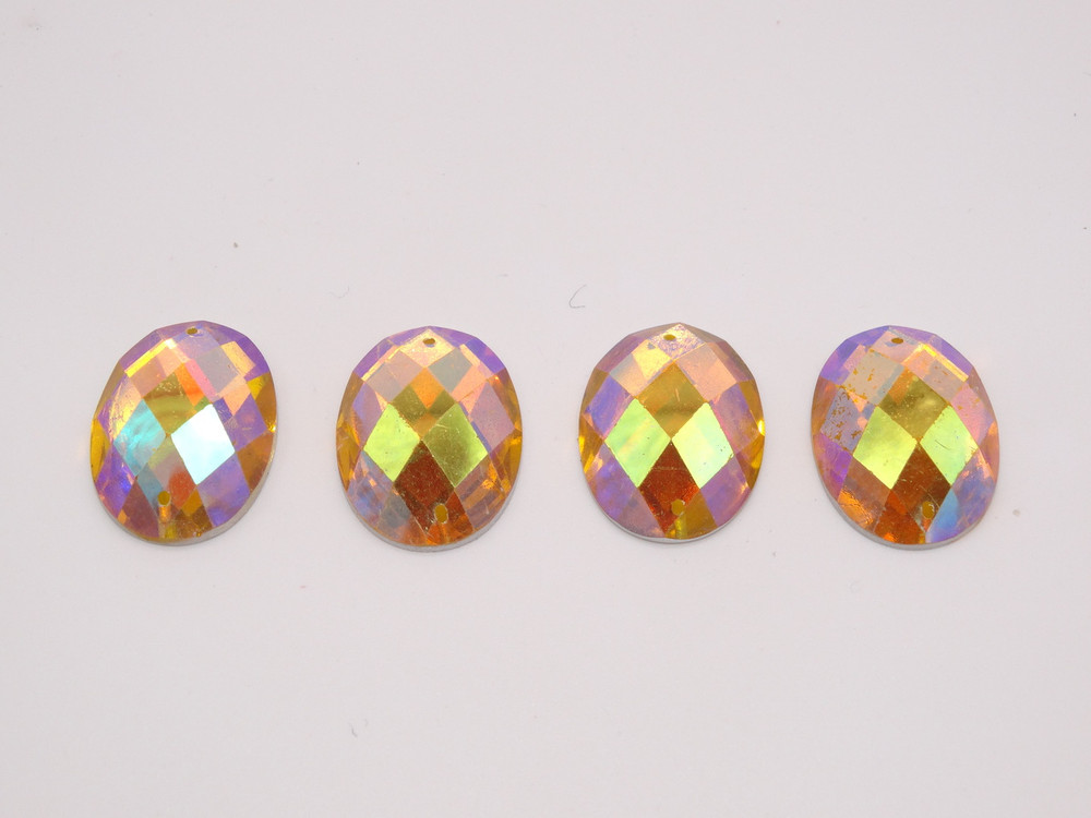 50 Pieces - 17 x 23 mm Oval Stone AB Finish Yellow image