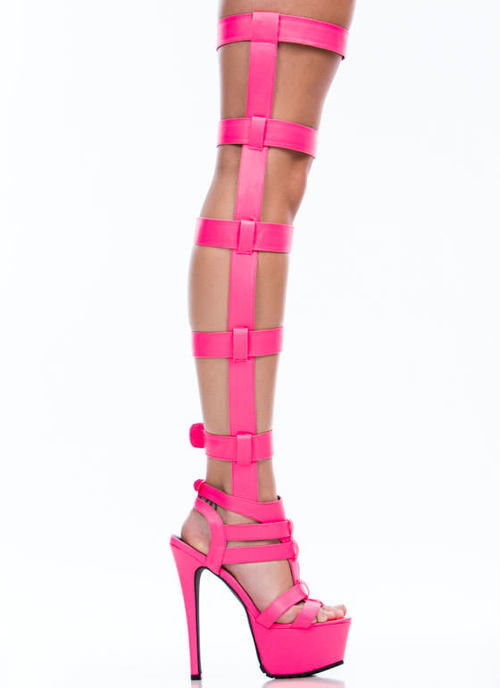 Thigh High Samba Gladiator Platform Heels image