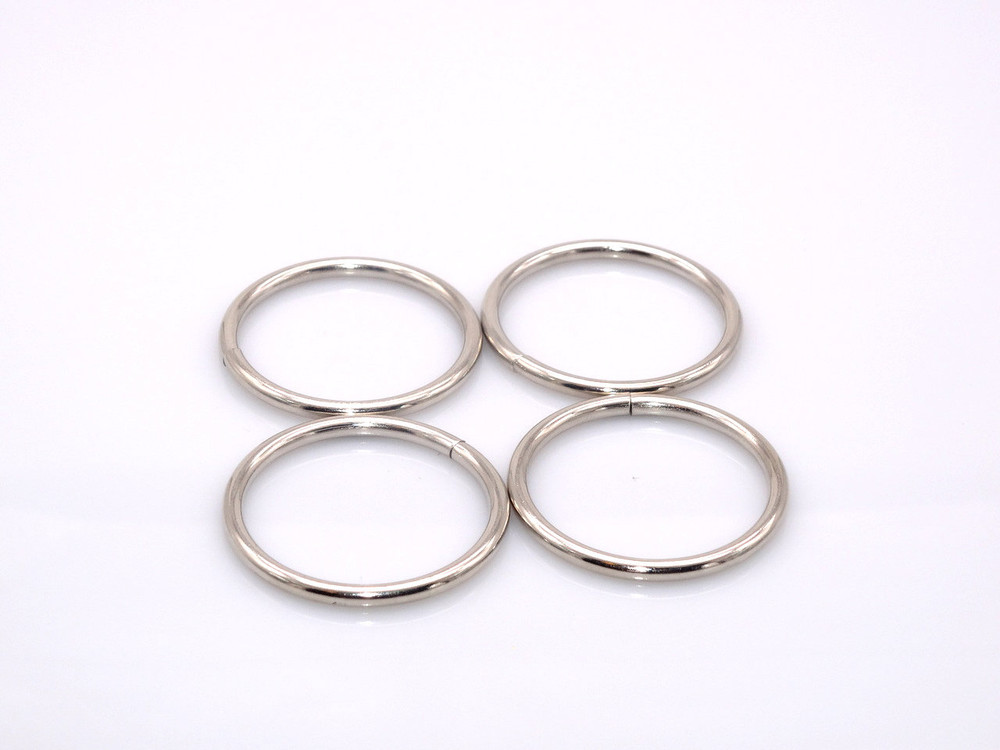 10 Pieces - 1.5" Metal O-Ring - Silver