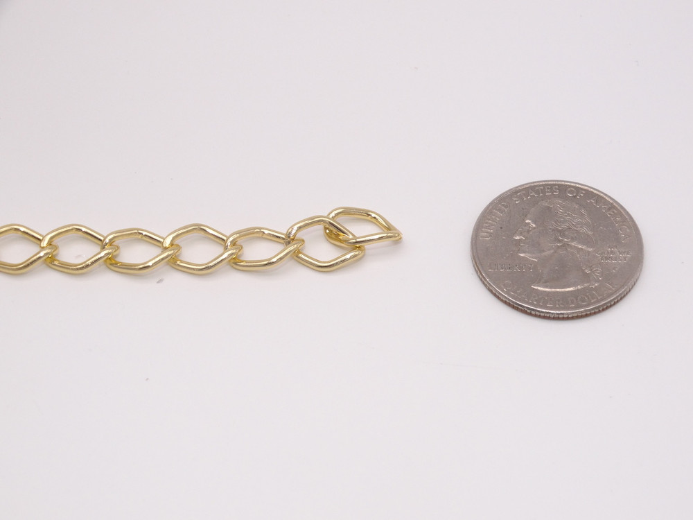 8x11mm Aluminum Chain Gold - Per Yard image