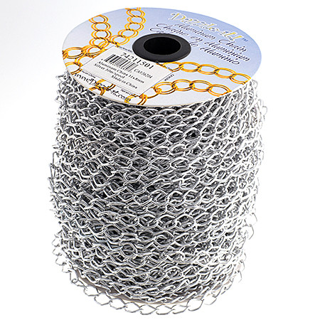 8x11mm Aluminum Chain Silver - Per Yard image