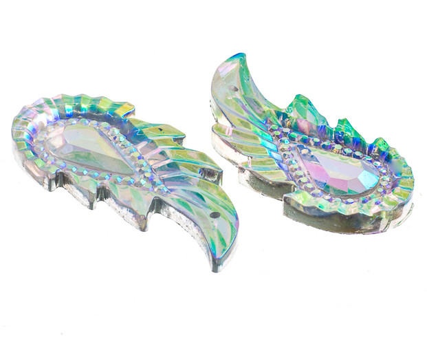 10 Pieces - 17x36 mm Leaf Stone - Clear AB image