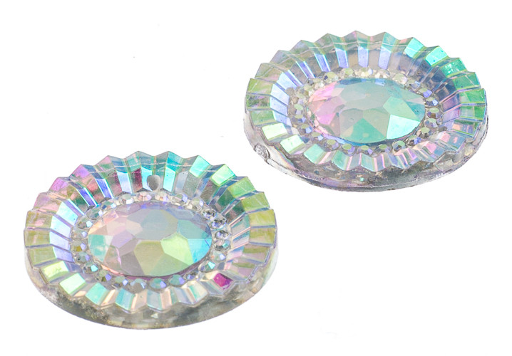 10 Pieces - 20mm Round Stone - Clear AB image