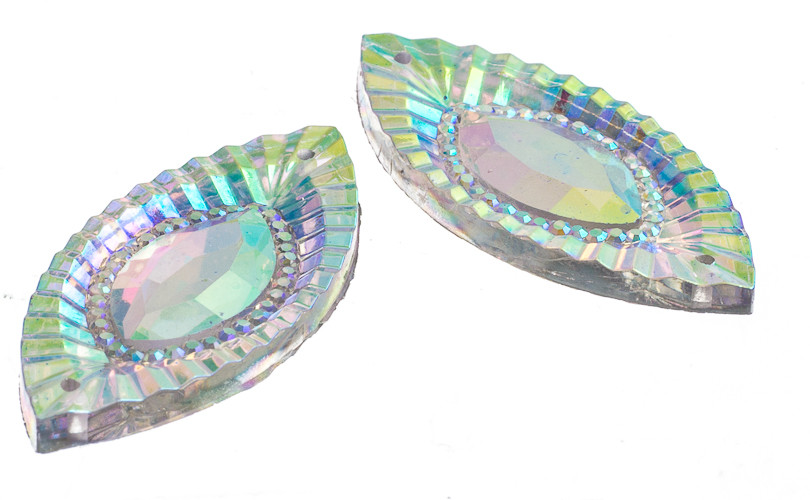 10 Pieces - 18x40 mm Navette Stone - Clear AB image