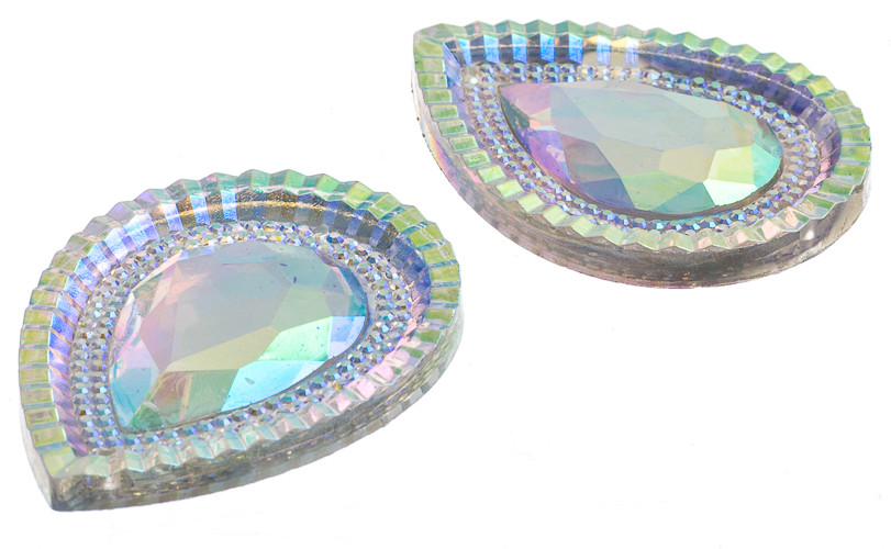 10 Pieces - 20x30 mm Teardrop Stone - Clear AB image