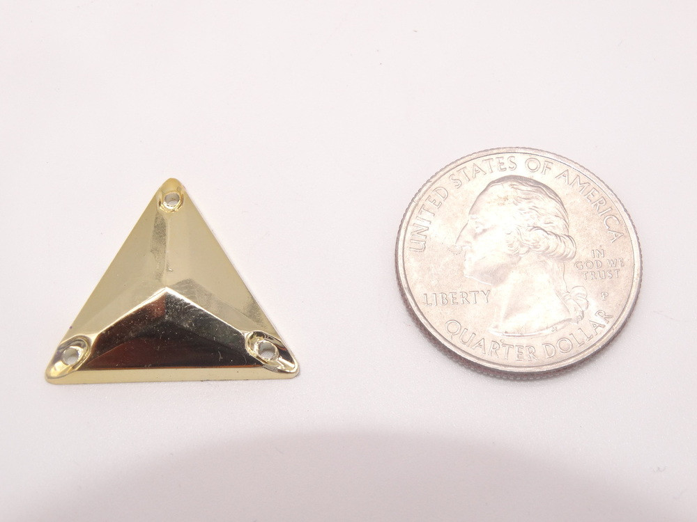 20 Pieces - 22 mm Triangle Metallic Stone - Rose Gold image