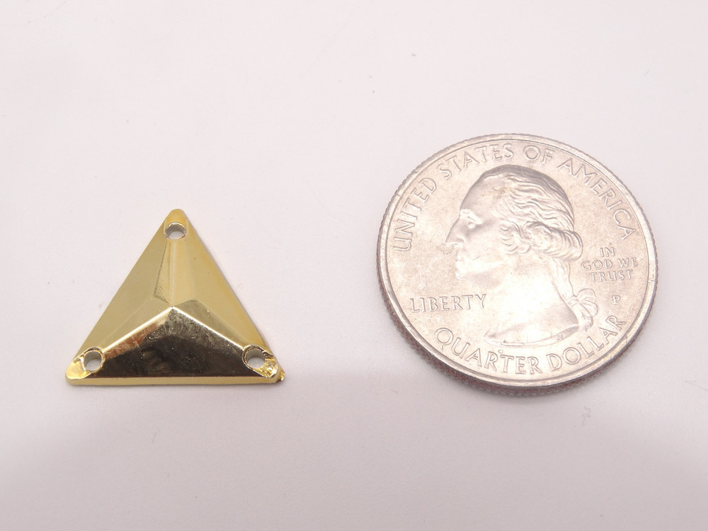 20 Pieces - 16 mm Triangle Metallic Stone - Rose Gold image