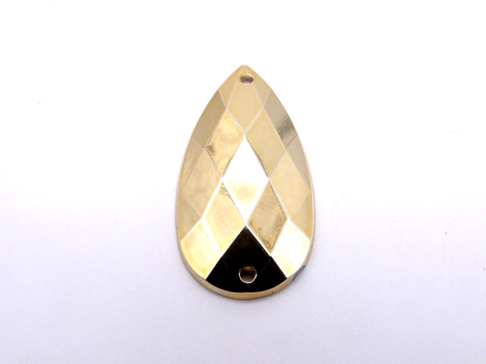 50 Pieces - 16x30 mm Teardrop Metallic Stone - Rose Gold image