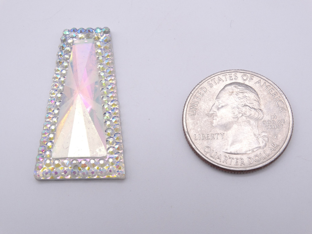 20 Pieces - 15x37 mm Rhombus Stone - Clear AB image