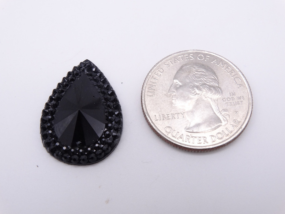 50 Pieces - 18x25 mm Teardrop Stone - Black image