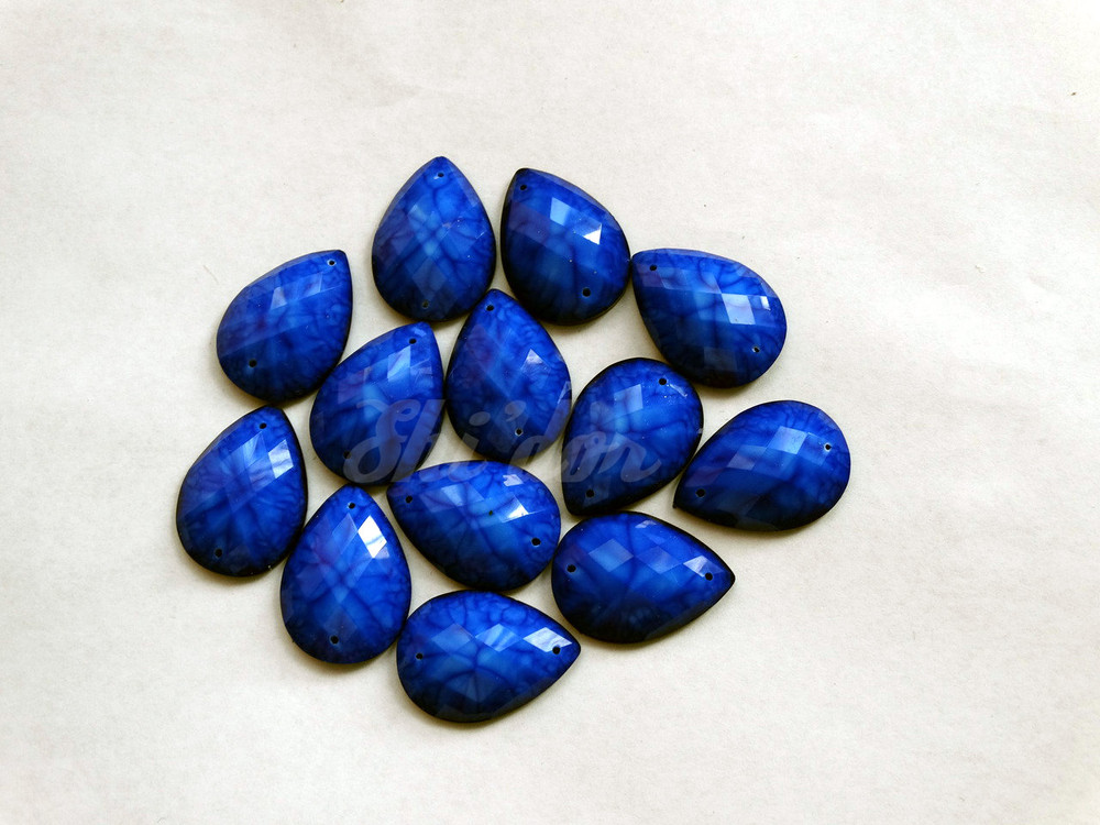 20 Pieces - 18x25 mm Teardrop Cabochon - Blue image