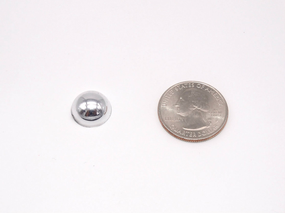 100 Pieces - 14 mm Round Metallic Flatback Pearls - Silver