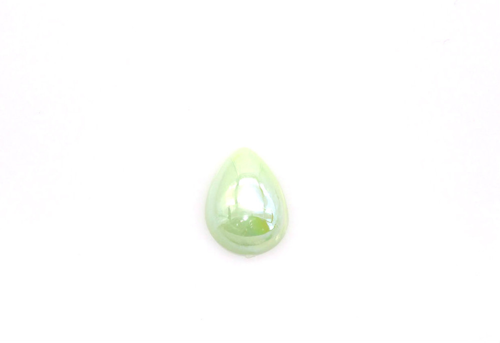 50 Pieces - 13 x 18 mm Teardrop Pearl Stone - Green AB image