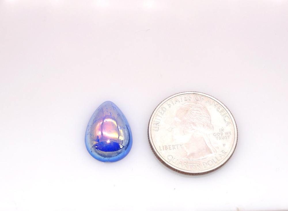 50 Pieces - 13 x 18 mm Teardrop Pearl Stone - Royal Blue AB image