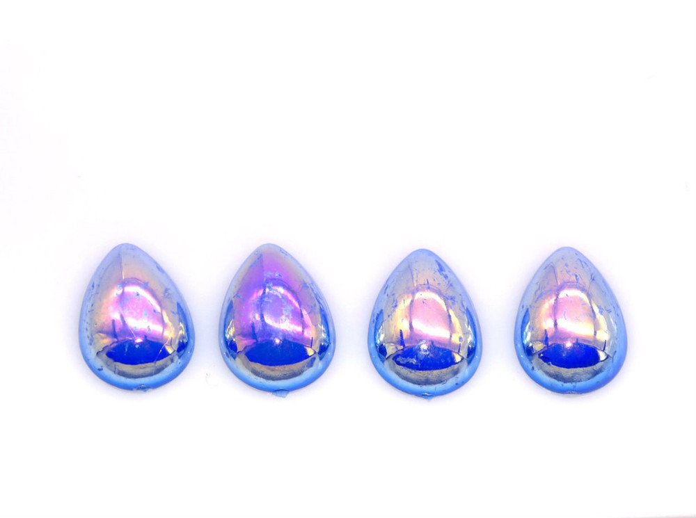 50 Pieces - 13 x 18 mm Teardrop Pearl Stone - Royal Blue AB image