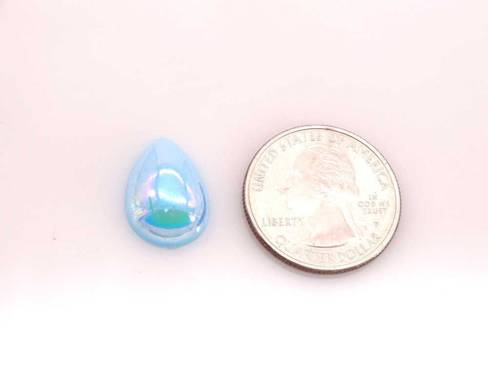 50 Pieces - 13 x 18 mm Teardrop Pearl Stone - Light Blue AB image