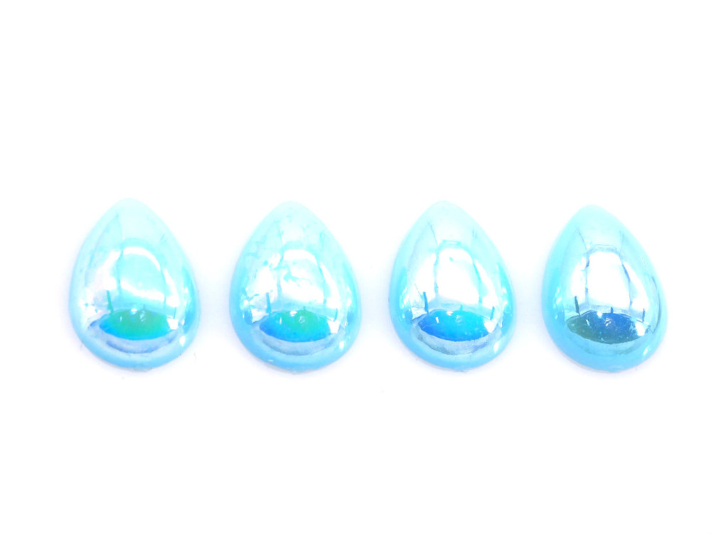 50 Pieces - 13 x 18 mm Teardrop Pearl Stone - Light Blue AB