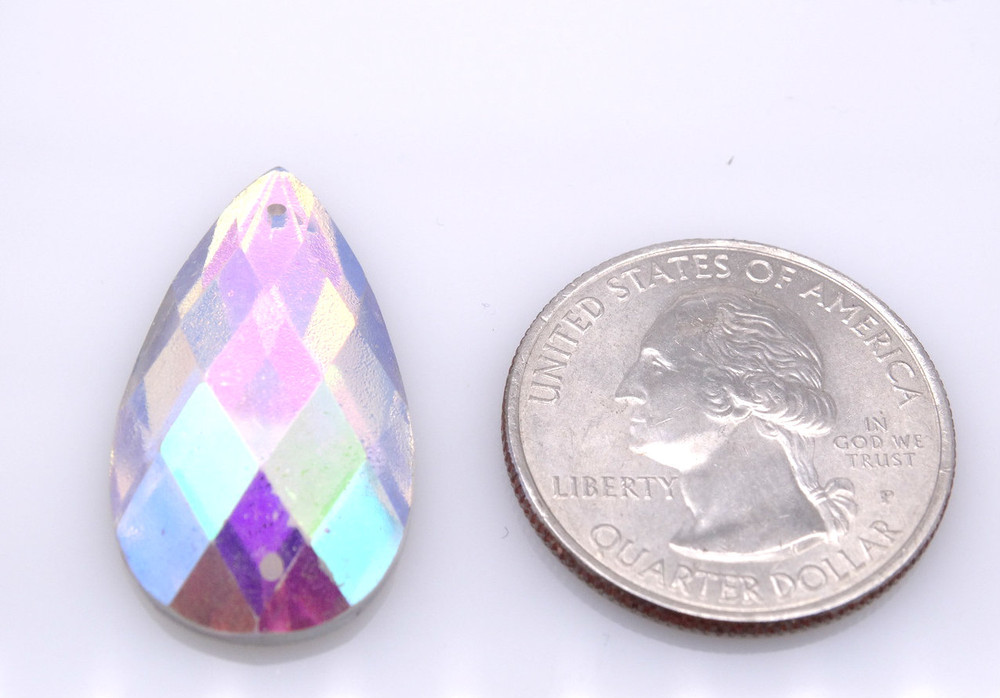 50 Pieces - 16 x 30 mm Tear Drop Stone AB Finish Clear image