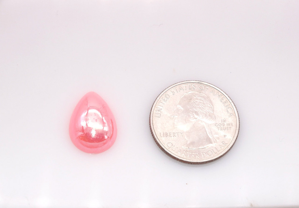 50 Pieces - 13 x 18 mm Teardrop Pearl Stone - Pink