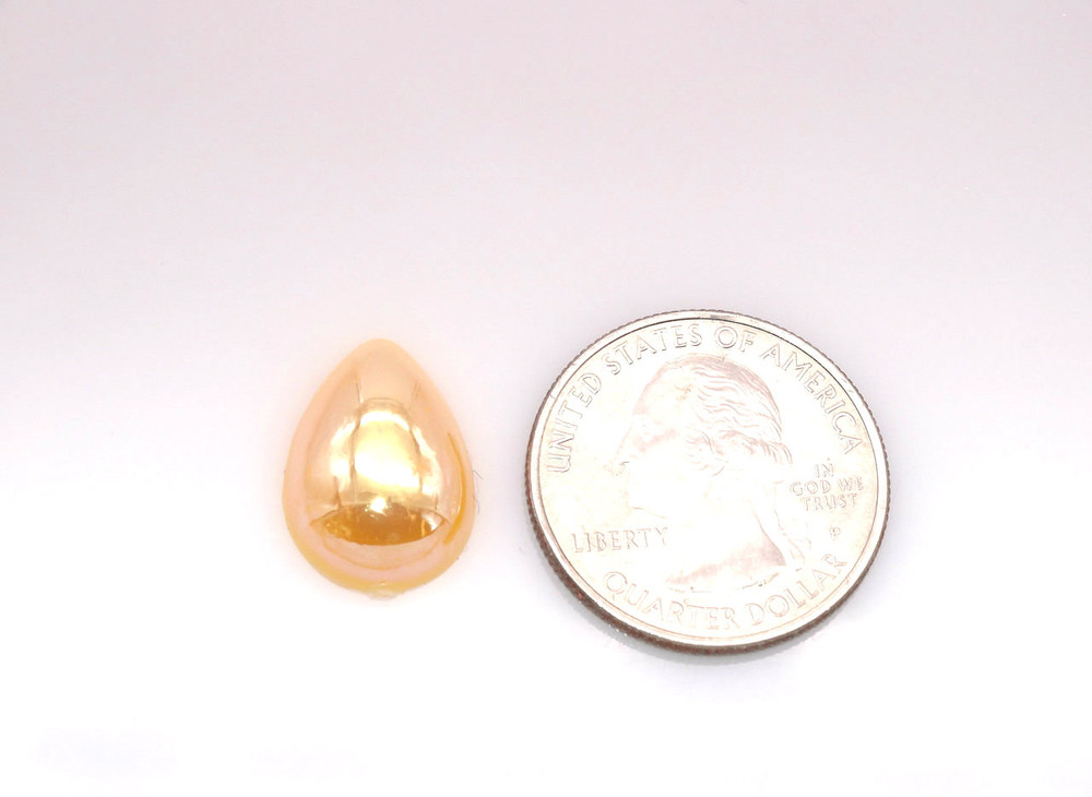 50 Pieces - 13 x 18 mm Teardrop Pearl Stone - Orange/Gold AB image