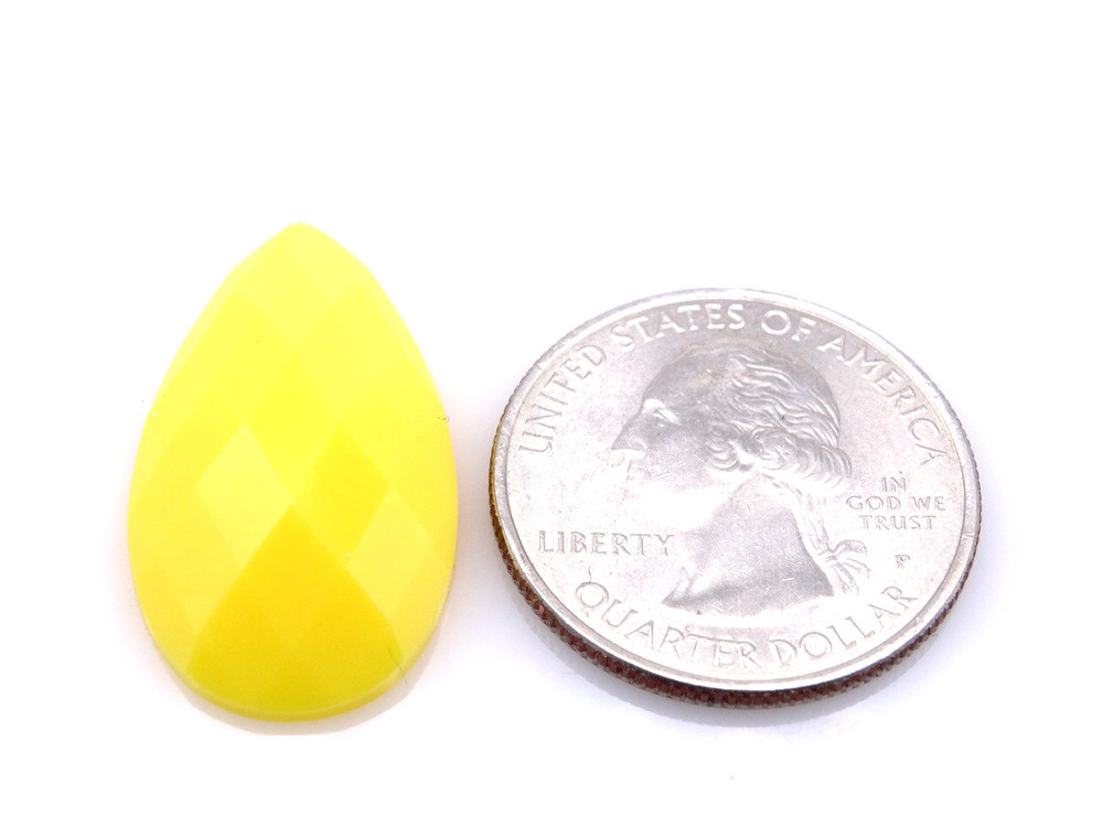 20 Pieces - 16 x 30 mm Tear Drop Stone Yellow  image