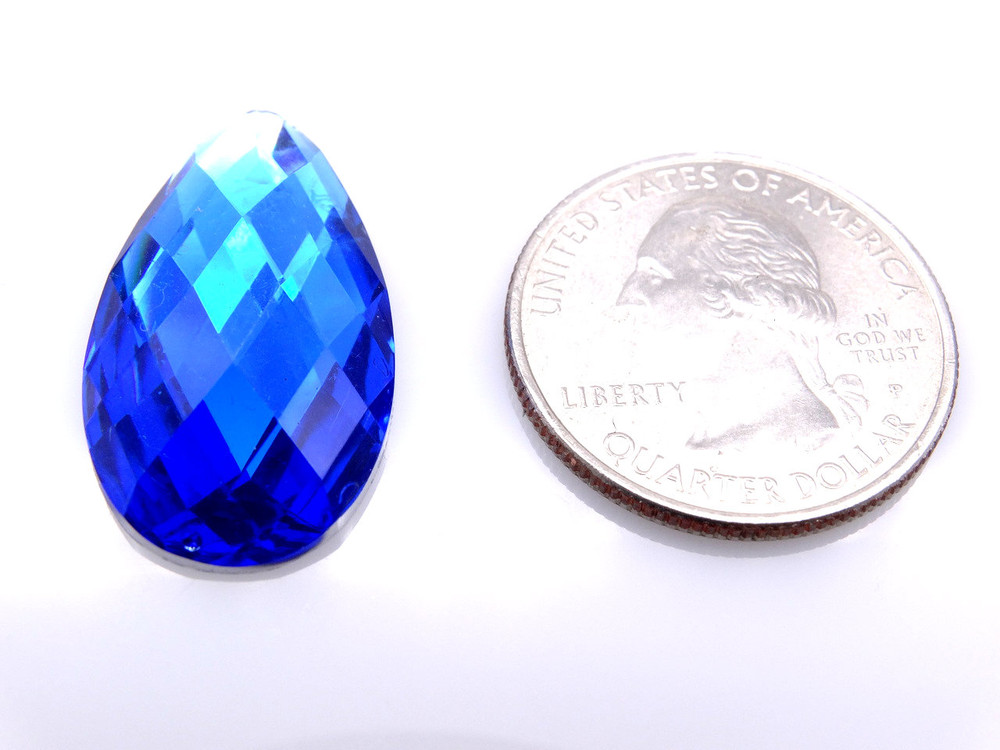  50 Pieces - 16 x 30 mm Teardrop Stone - Blue image
