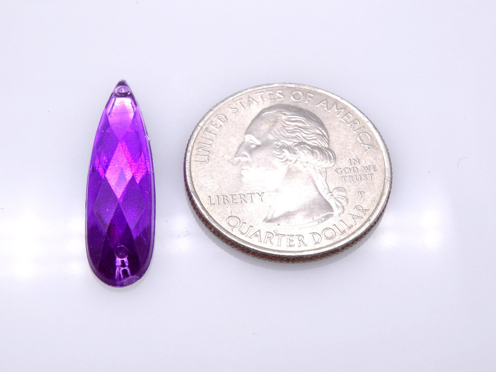 50 Pieces - 8 x 28 mm Teardrop Stone Purple image