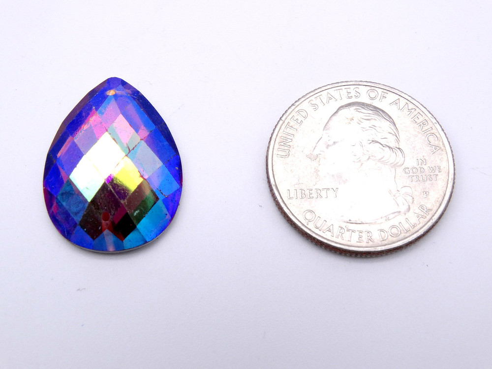 50 Pieces - 18x25 mm Teardrop Stone - Purple AB image