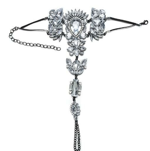 Foot Chain - Crystal Stone/Black